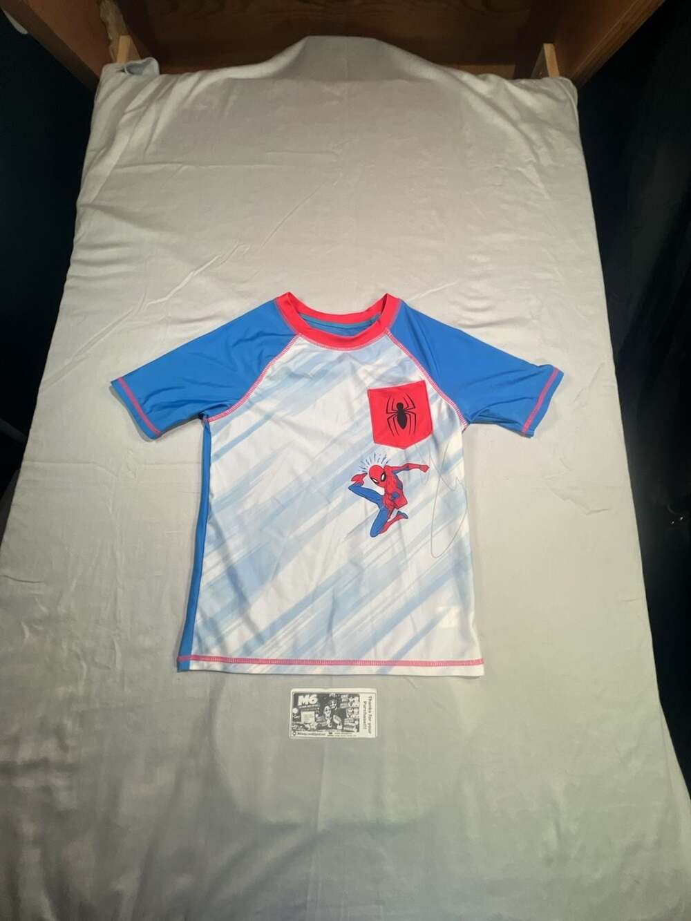 Marvel Spider-Man Rash Guard Swim Shirt Size 10/12